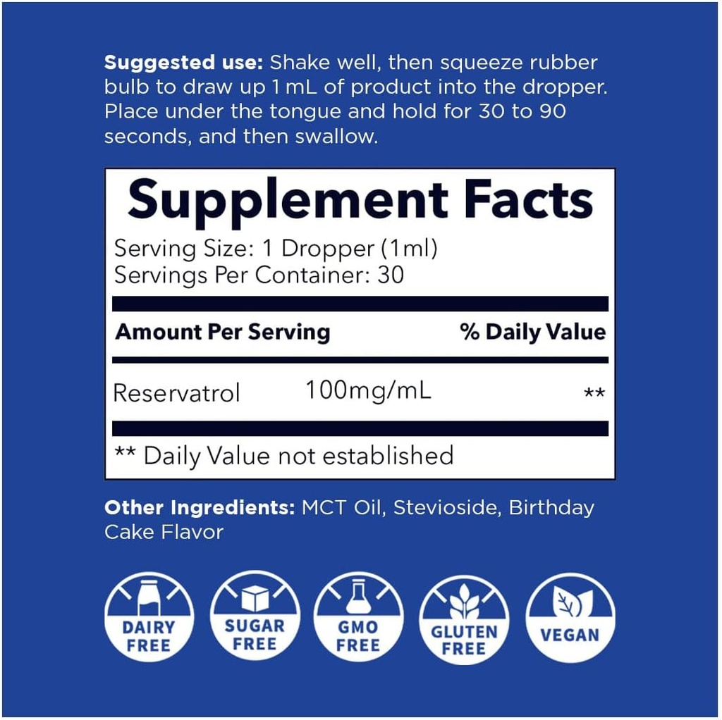 Nanoceutical Solutions Nano Liquid Resveratrol Trans Resveratrol Supplement for Brain & Heart Health 