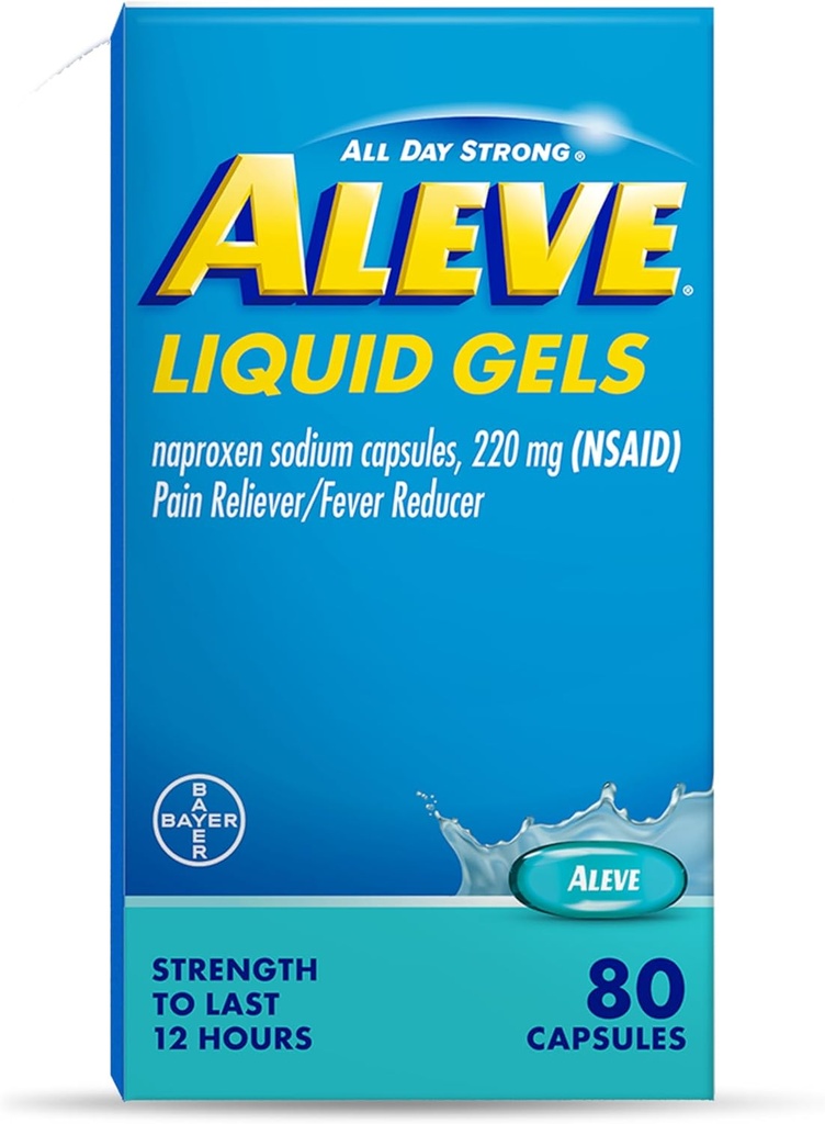 Aleve Ağrı Reliever & Ateşleme Sıvı Gels, Naproxen sodyum, Pain Relief, 80 Kont