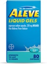 Aleve Pain Reliever & Fever Reducer Liquid Gels, Νάπροξεν Νάτριο, Ανάγλυφο Πόνος, 80 μέτρα