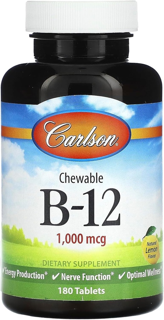 Carlson Labs B-12- SL, 1000mcg, 180 Μασώμενα δισκία
