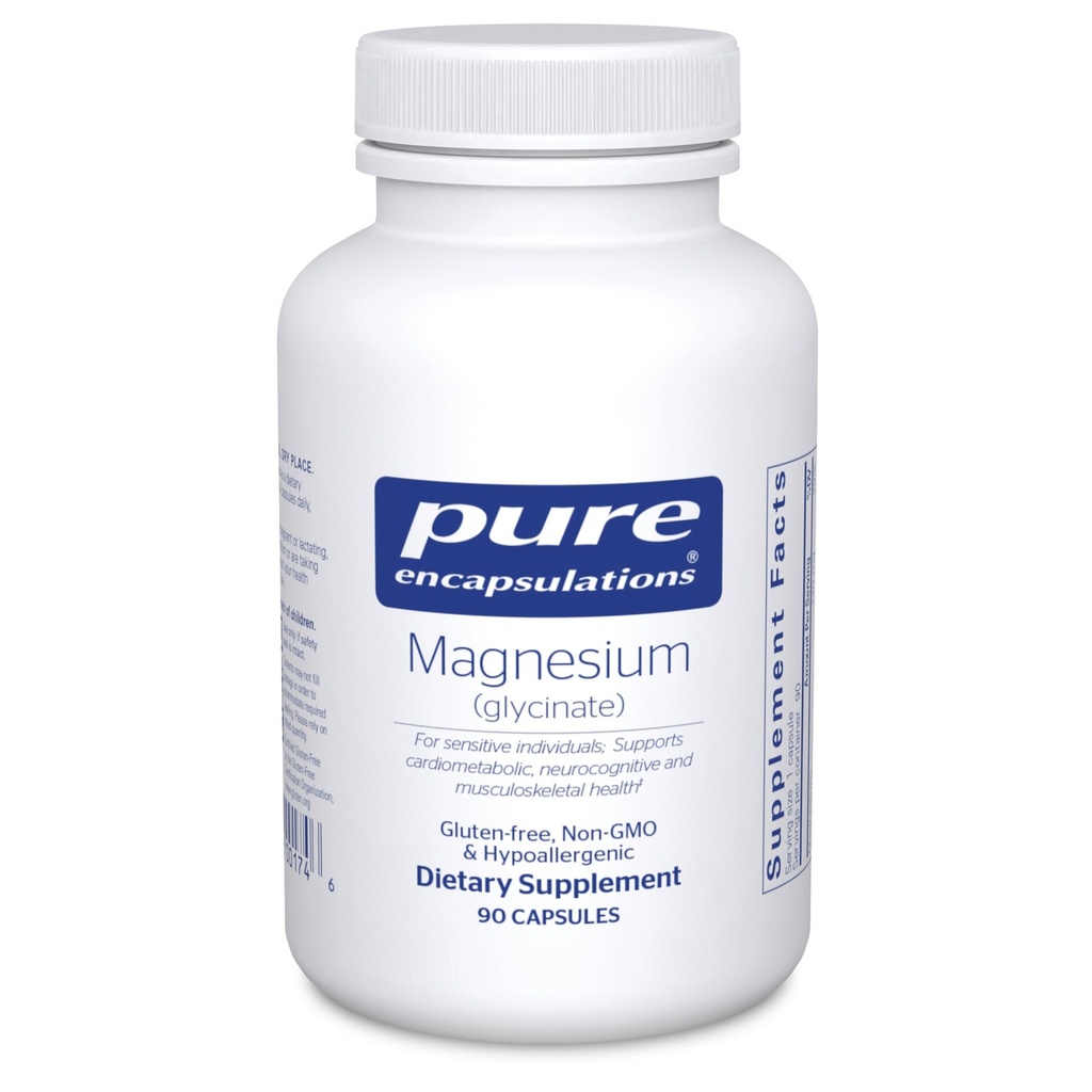 Pure Encapsulations Magnezyum (Glycinate) - Stres Yardım, Uyku, Kalp Sağlığı, Nerves, Kass ve Metabolism* - Magnezyum Glycinate - 90 Capsules