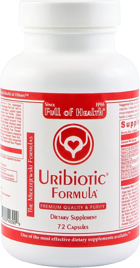 Uribiotic Formula [72 Capsules] Since 2003 – Advanced Support for Urinary Bladder, Prostate & Kidney Health | Dietary Supplement | 60 Quality Ingredients