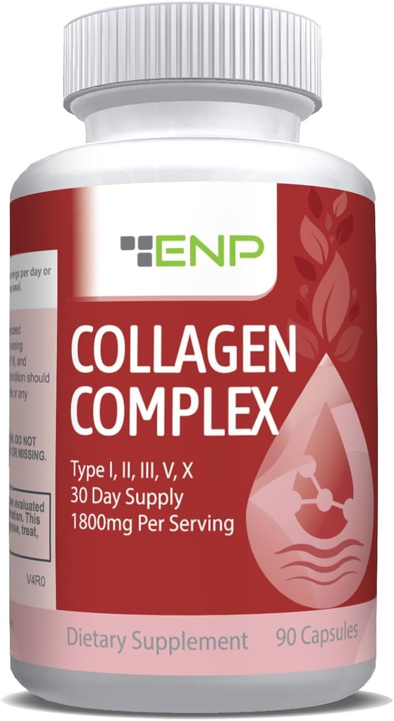 ENP Collagen Complex, Type I, II, III, V, και X, που προέρχονται από μη Vegan πηγές, κοινή άνεση, ευελιξία, και δύναμη των οστών, 90ct, 30 ημέρες προσφοράς