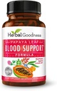 Herbal Goodness Papaya Leaf Blood Support Capsules - Plalet & Bone Marrow Health, Immunity Support & Blood Cleanse - 60/450 mg Veggie Capsules (1 Şişe)