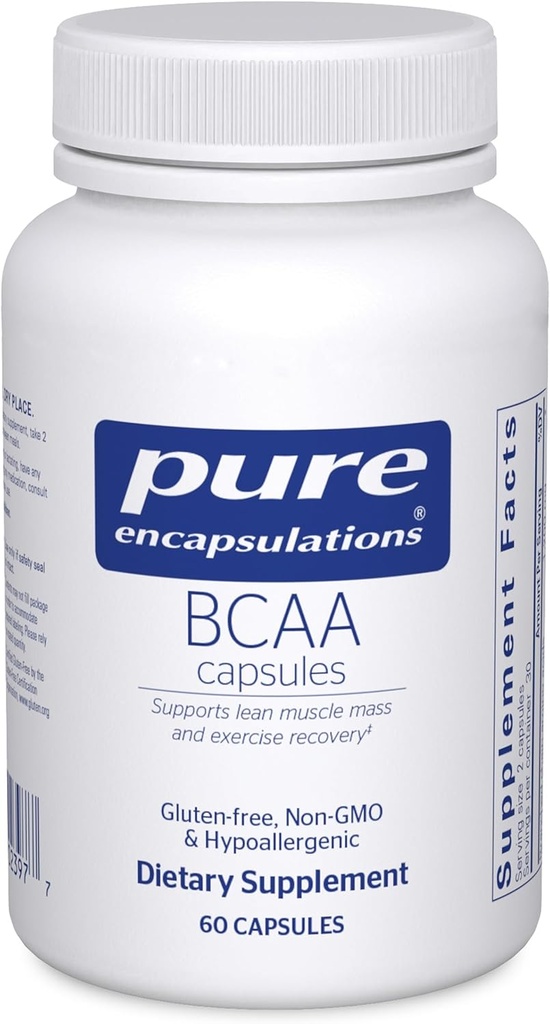 Pure Encapsulations BCAA Capsules | Hipoallergenic Supplement to Support Muscle Function during Egzersiz* | 60 Capsules