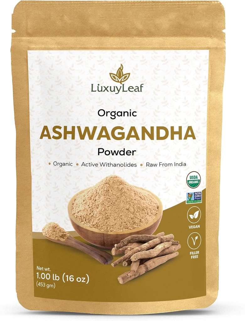 LuxuyLeafOrganic Ashwagandha Root Toz, Non-GMO & Vegan-Friendly (Ashwagandha Toz)