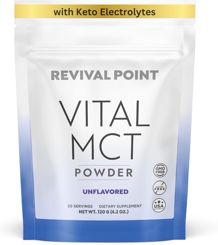 Premium Unflavored MCT Oil Toz with Keto Electrolytes- Creamer for Coffee, Tea, and Shakes- 15x Bio available Chromium Picolinate, C10 ve C8 MCT Oil Derived from Coconuts - 120 Grams