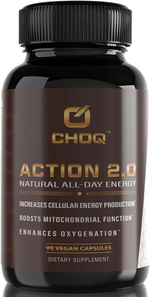 CHOQ Action 2.0 Energy & Circulation Support - Rhodiola Rosea, Beetroot & B12 συμπλήρωμα - Nitric Oxide Booster για άνδρες & γυναίκες - Focus & Recovery - 90 κάψουλες