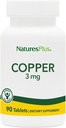 NaturesPlus Copper 3 mg - 90 δισκία - Υποστηρίζει τη συνολική ευεξία - Χωρίς γλουτένη - 90 εξυπηρετεί