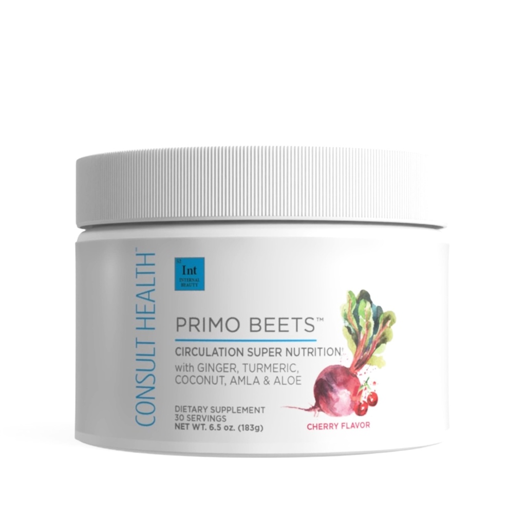 Συμβουλευτείτε την υγεία Primo Beets - Beet Root Powder Drink Mix with Electrolytes - Νιτρικά για την υποστήριξη της κυκλοφορίας - Energy Boost - Ginger & Turmeric - για άνδρες & γυναίκες - Cherry Flavor - 30 εξυπηρετήσεις