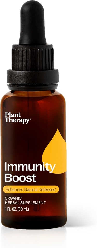 Plant Therapy Organic Immunity Boost Tincture 30 mL (1 oz) Wellcinacea, Elderberry & Lemon Balm Ekstraksiyonu, Sağlıklı Immune Sistemine Destekler, Mevsimlik Tehditlere Karşı Doğal Savunma