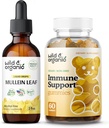 Άγρια & οργανικά Mullein σταγόνες 2 oz & ανοσοποιητικά Gummies υποστήριξης