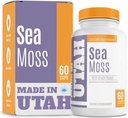 Sea Moss Organik İrlandalı Moss, Bladderwrack ve Burdock ile Made with Organic Irish Moss, Bladderwrack ve Burdock - Bioperine Best Bioavailability and Abxia, Immune Support & Helps Detoxify - 60 Pullulan Capsules