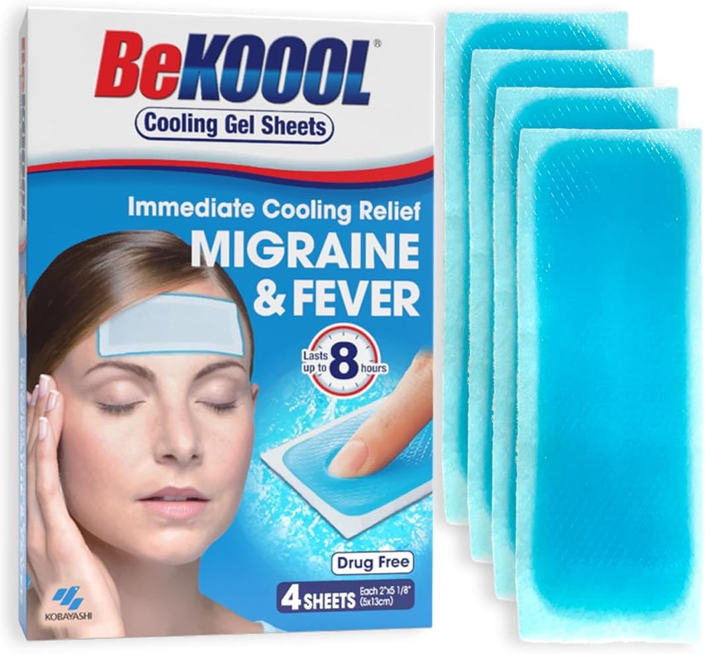 BeKOOOL Migraine Gel Sheets - 4 Kont