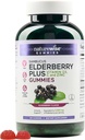 NatureWise Sambucus Elderberry Gummies - Immune Support Supplement for Kids Ages 4+ & Yetişkinler with Vitamin C, D3, çinko - Yaşlılar 3520 mg - Vegan, Non-GMO - 180 Count[90-Day Supply]