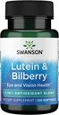 Swanson Standartlaştırılmış Lutein & Bilberry - Doğal Supplement Göz Sight & Eye Health - Formula Eye Fatigue & Strain - (120 Softgels) azaltmaya yardımcı olmak - (120 Softgels)