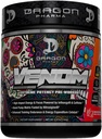 DRAGON PHARMA Venom Extreme Potency Pre-Workout, Laser Sharp Focus + Ενέργεια, Έντονη Απόδοση, Αποδεδειγμένα Συστατικά για Ενισχυμένη Αγγειοδιαστολή & Αντοχή (40 Υπηρεσίες, Μαγγονάδα)