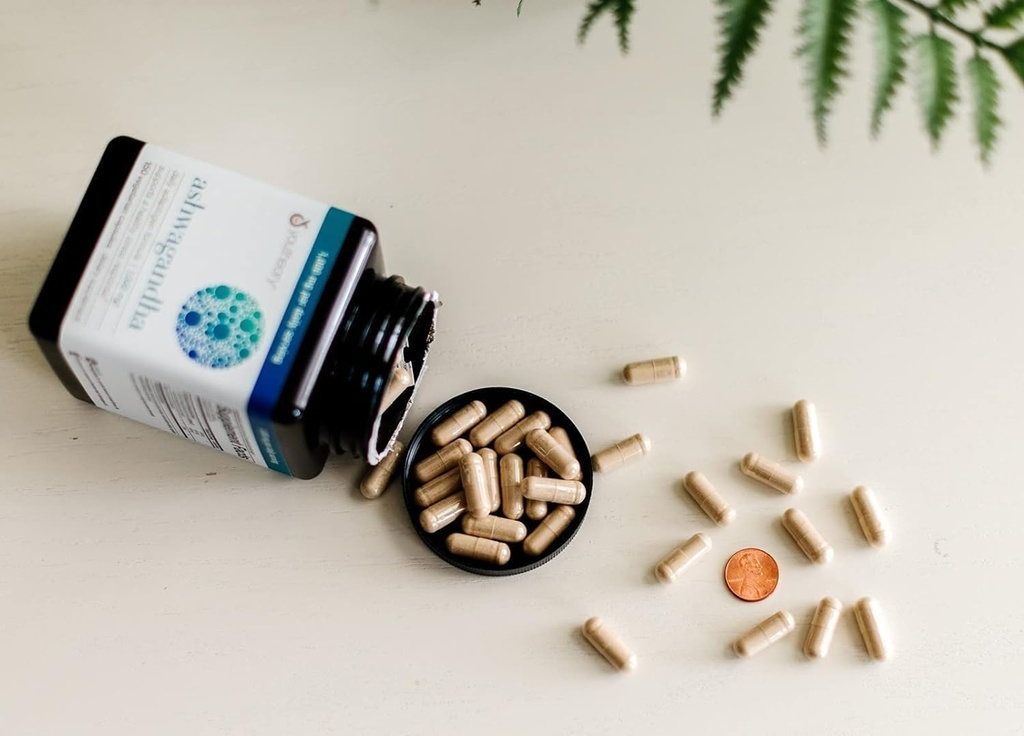 Ashwagaandha Supplement Organik KSM-66 Ashwagaandha Vejetaryen Supplement 180 Capsules, Günlük Hizmette 1000 mg, Sağlıklı Stres Yönetimi Yanıtı Destekleyin, Clear