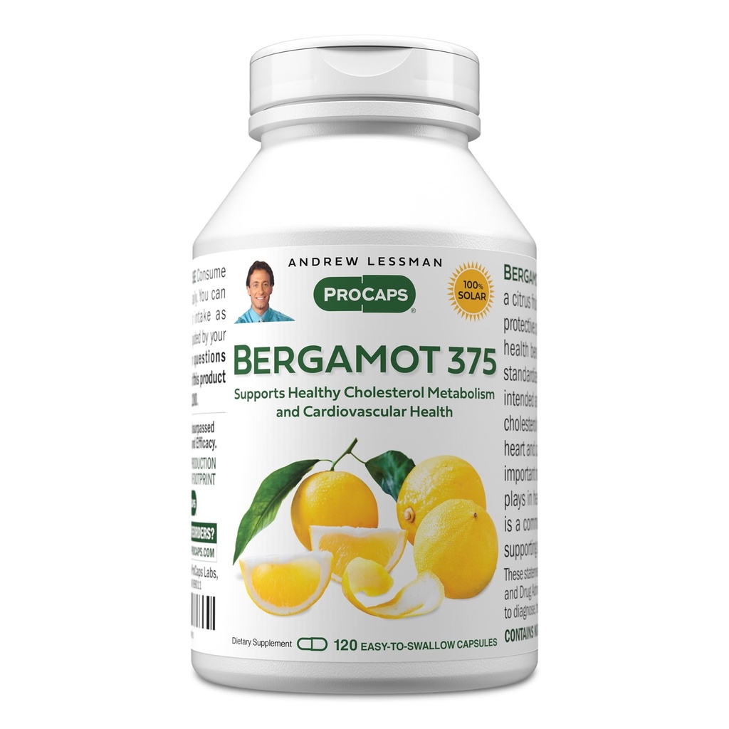 ANDREW LESSMAN Bergamot 375mg - 120 κάψουλες - Υψηλή ισχύς, τυποποιημένο εκχύλισμα. Χωρίς Πρόσθετα. Μικρά Εύκολα Καταπιείτε Καψάκια