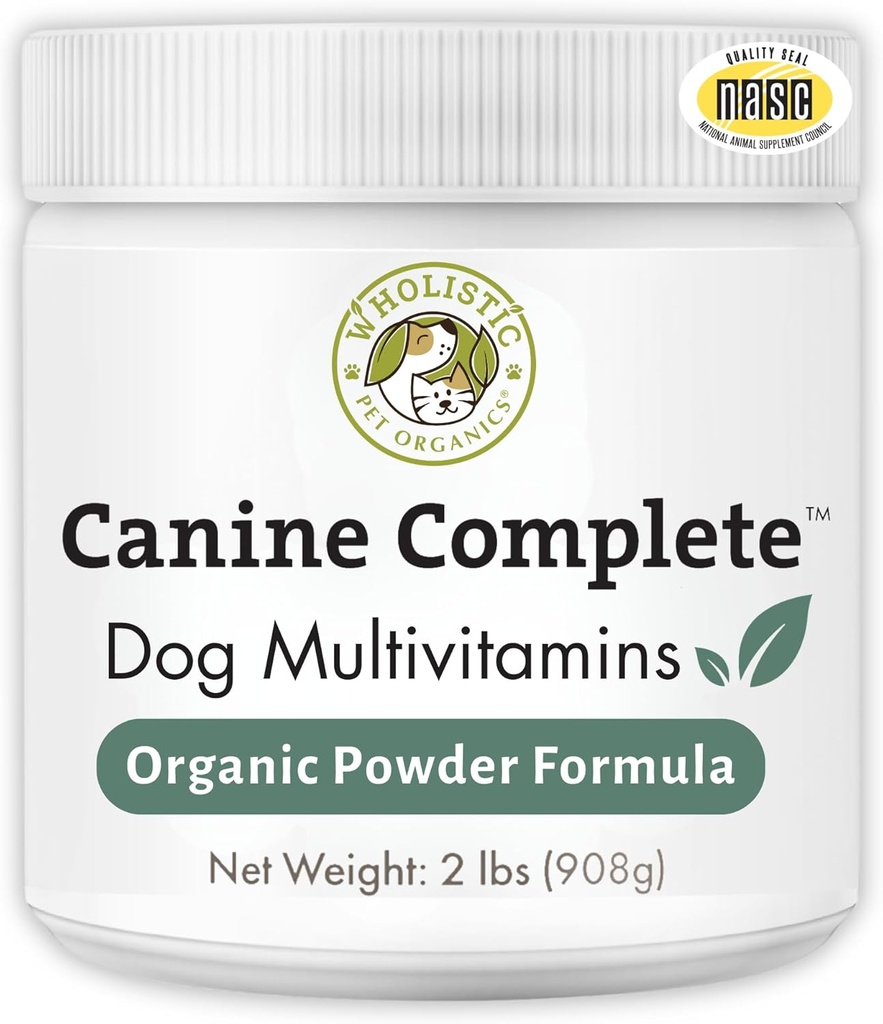 Wholistic Pet Organics Canine Complete - Dog Multivitamin Powder - 2 Lb - Daily Dog Vitamins and Supplements for Homemade Food - Immune System, Skin, Coat & Overall Health - Small and Large Breed