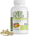 Bronson Liver Detox Advanced Detox & Cleansing Formula υποστηρίζει τη λειτουργία του ήπατος υγείας με το κριθάρι γάλακτος, ρίζα δαντελίων, κουρκουμά, φύλλο Artichoke & More, μη ΓΤΟ, 60 κάψουλες χορτοφάγων