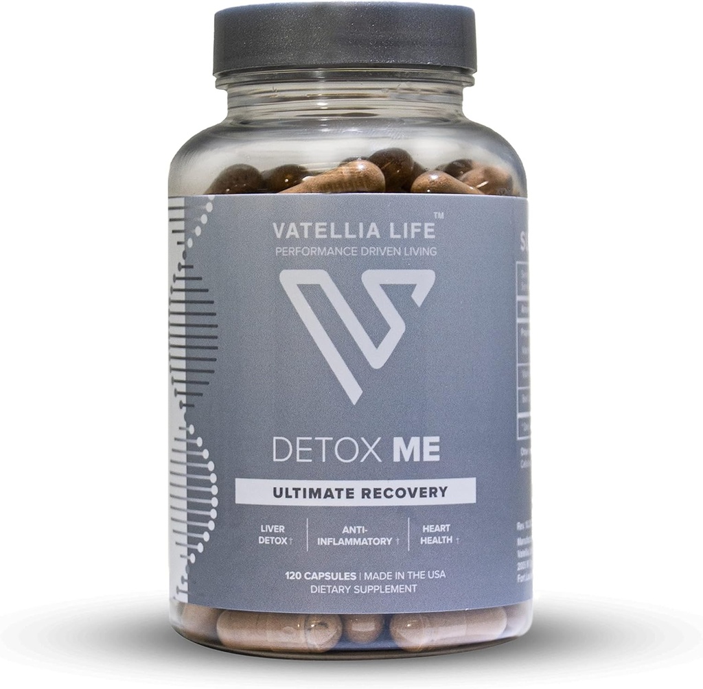 Vatellia Life New from Detox Me - Boosts Energy Sulfite Eliminasyon - Destekler Digestion & Gut Health - Vitamin K2 (MK-4), Plus B12, Folate - 60 Day Supply - Erkekler ve Kadınlar için Tamam - 120