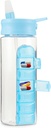 MARS WELLNESS 24 Ounce Water Şişe Slideout Pill Box, Daily Organizer - 7 Gün Tıp Sahibi, Easy Slide Out Pill Konteyner, Popup Straw için Hydration