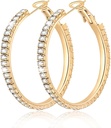 Büyük Büyük 925 Sterling Silver Hoop Earrings For Women Pave Crystal 14k Plad Gold Hoops Kadınlar için Saç Saç Saç Saç Saç Saç Saç Saç Saç Saç Saçıyor
