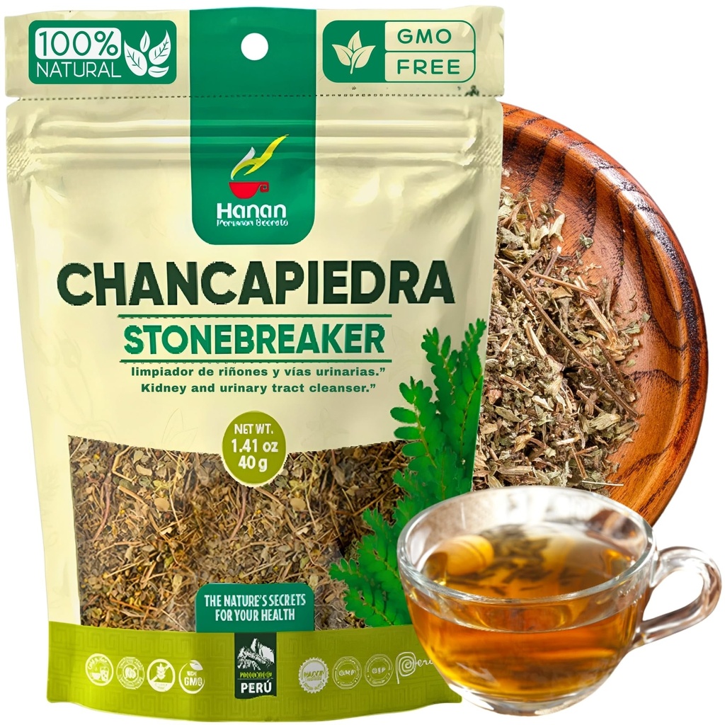 Hanan Chanca Piedra Loose Leaf 1.4oz - Stonebreaker Herbal Tea 40g kuru Vegan Peru'da% 100 Doğal Chancapiedra Büyüyor