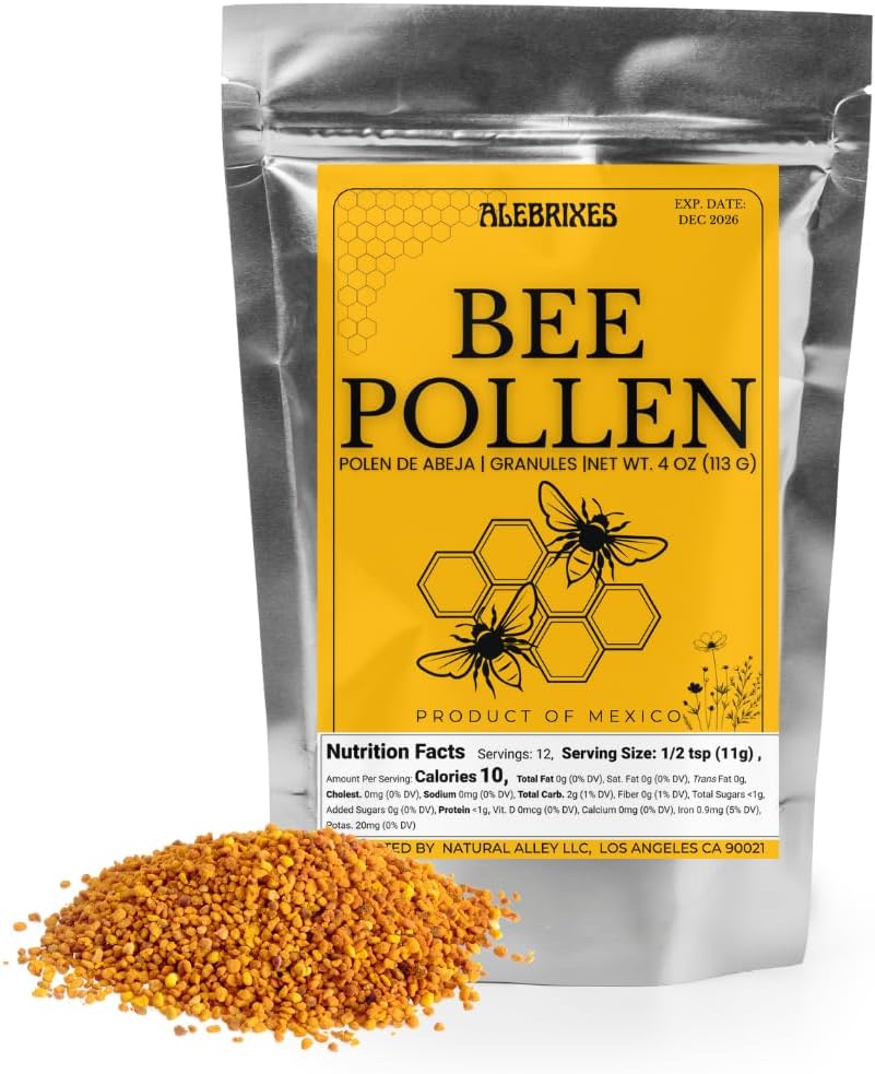 | Pure Bee Pollen 4oz (113g)|% 100 Bee Pollen Granules | Polen de Abeja 100% Natural | All Natural Supplement.