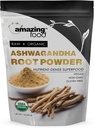 Amazing Food Ashwagandha Root | 1 Lb Toz | USDA sertifikalı Organik Supplement | Vegan | Non-GMO | Gluten Free | Made in USA