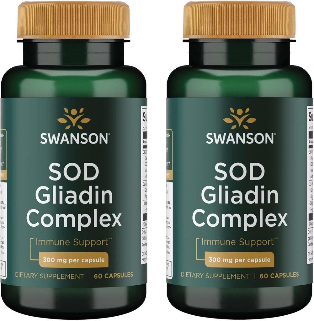 Swanson Sod Gliadin Kompleksi 300 mg 60 Caps (2 Pack)