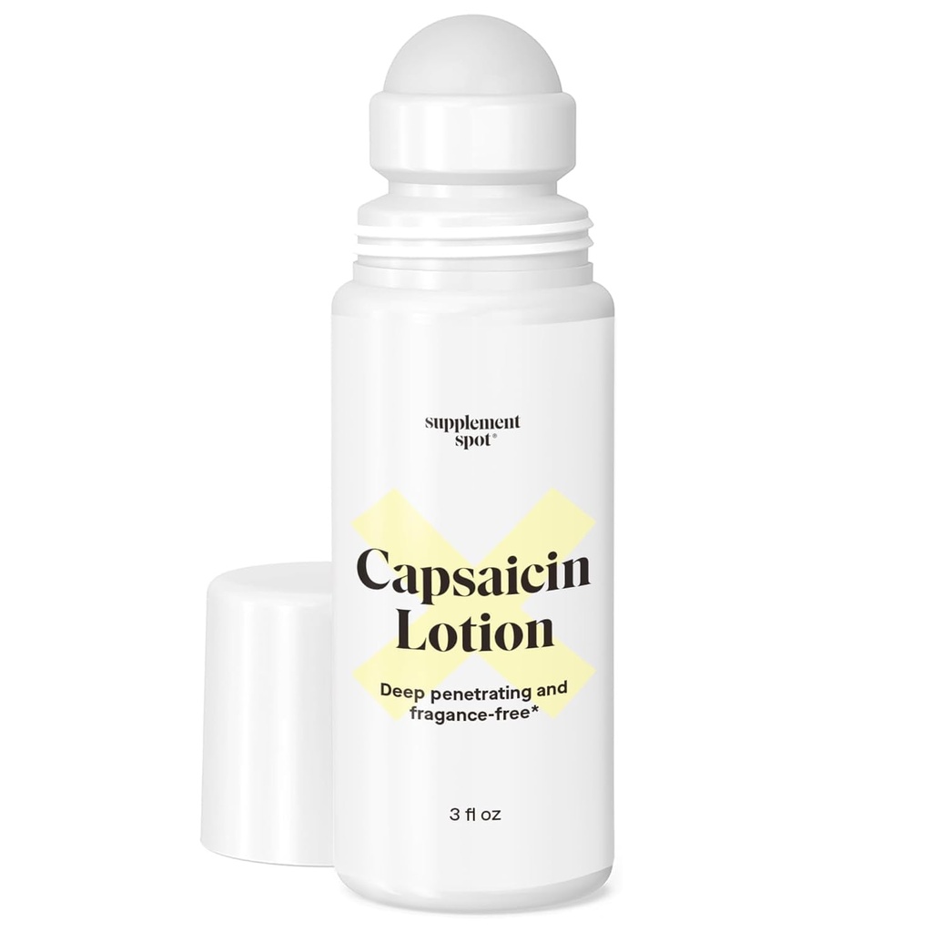 Capsaicin Lotion – Muscles & Commons için krem – Deep Peneting Roll On w/0.075% Capsaicin Cream – (3 oz)