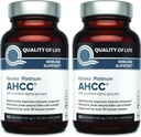 Life AHCC Kinoko Platinum 750 mg - Premium Immune Support Supplement - Pack of 2, 60 Count Şişes