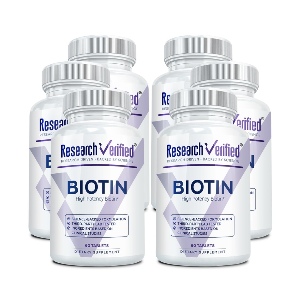 Έρευνα Επαληθευμένη Βιοτίνη – Pure Biotin Extra Strength 10.000mcg για βελτιωμένη υγεία μαλλιών, δέρματος και νυχιών - 60 Vegan Tablets, Made in USA