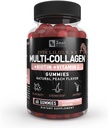 Multi Collagen Peptide Gummies (1, 2, 3, 5 & 10) + C + Biotin + Hyaluronik Asit | Sağlıklı Saçlar, Cilt ve Çiçekler | Gluten-Free | Natural Peach Flavor | 60 Gummies