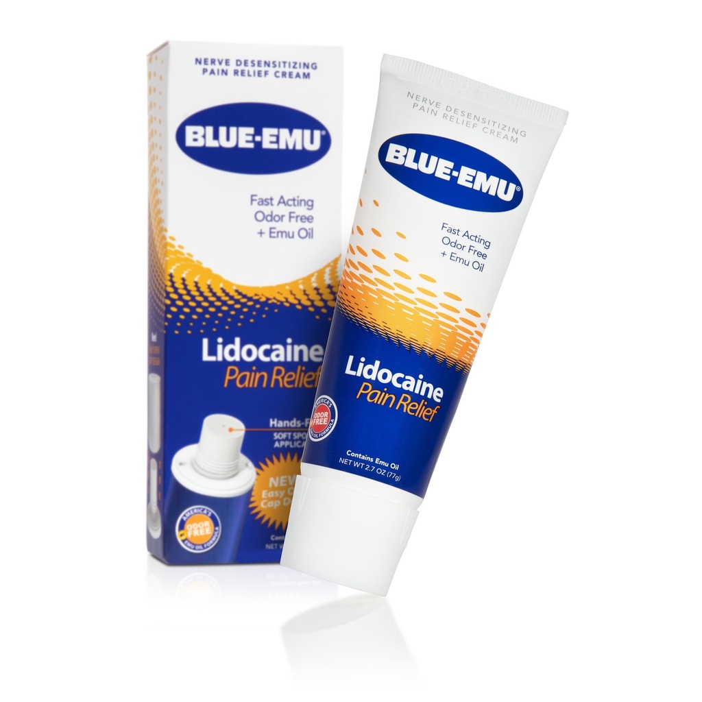 BLUE-EMU Lidoka Ağrısı Hızlı, Numbing Relief için Krema, 2.7 Oz, 1 Pack