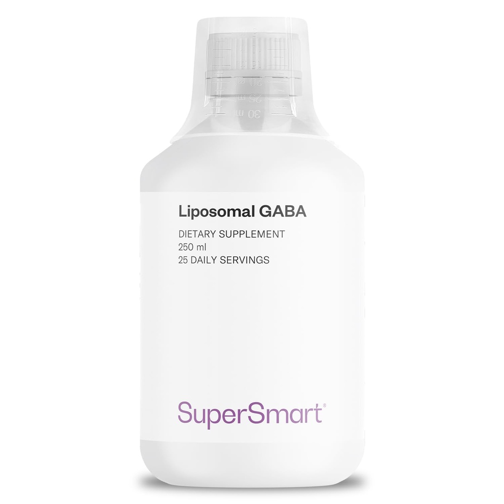 Supersmart - Liposomal GABA 500 mg per Day (Highly Bio available) - Sıvı L-Theanine & Liquid replica butyric Acid (GABA) - Natural Lemon Flavour | Non-GMO & Gluten Free - 250 ml