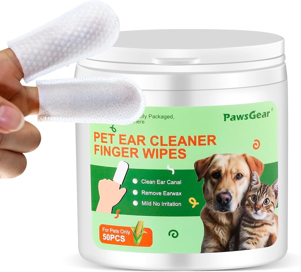 Dog and Cat Ear Wipes - Gentle Temizlik, Elited Unpleasant kokular, Plant Extracts'tan yapılan 50 Wipes