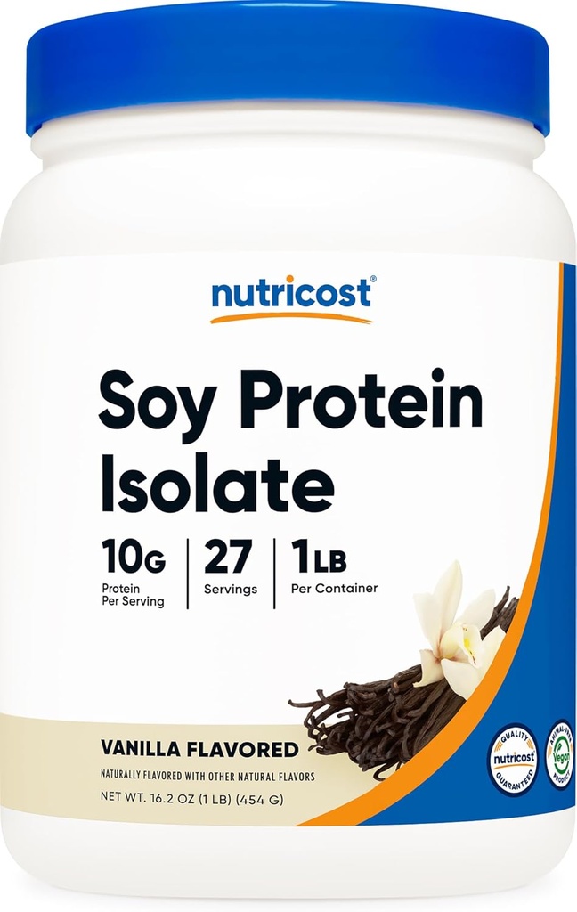 Nutricost Soy proteini Isolate Toz, 1 LB Vanilla - 10 Protein Için 10 Grams of Protein, Vegan, GMO-Free & Gluten Free