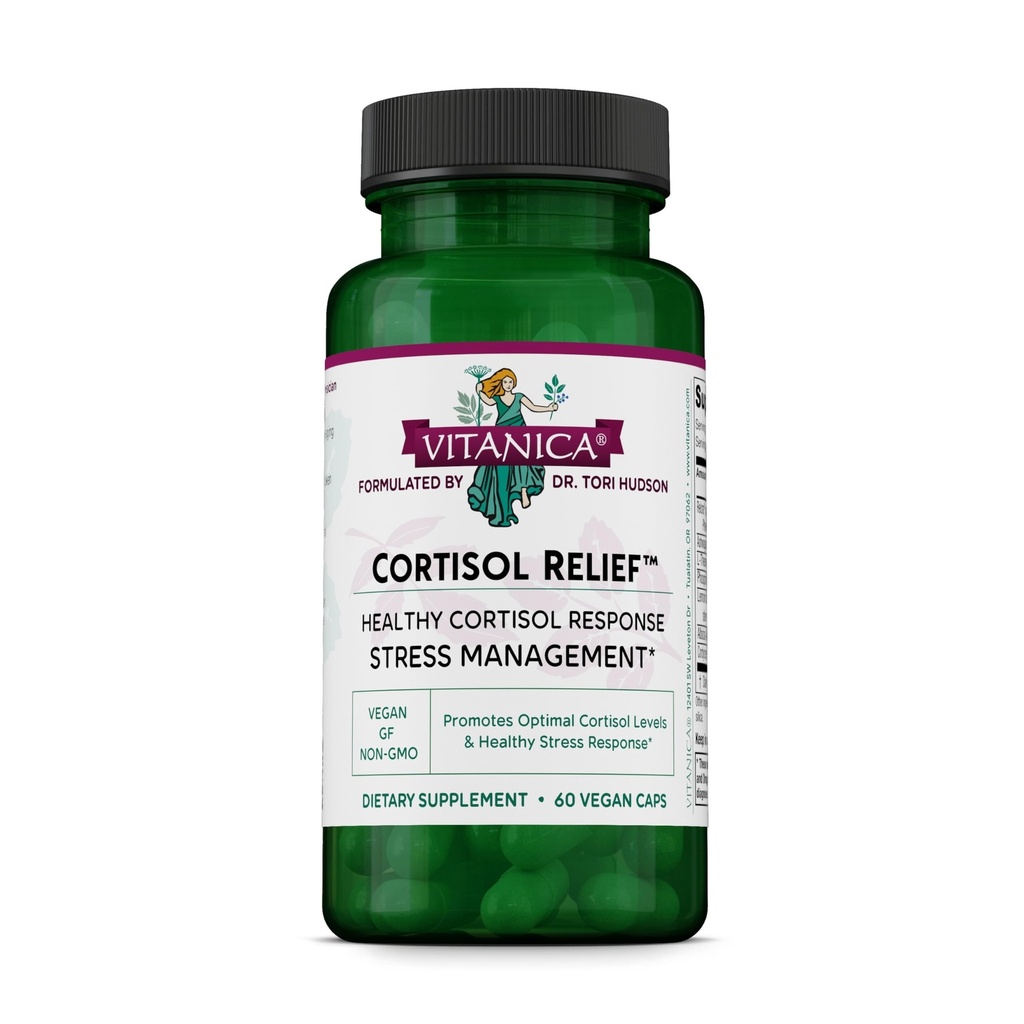 Vitanica Cortisol Relief, Dr. Formulaed Sleep, Stres, Cortisol Manager Supplement, Vegan, 60 Capsules (Cortisol Relief)
