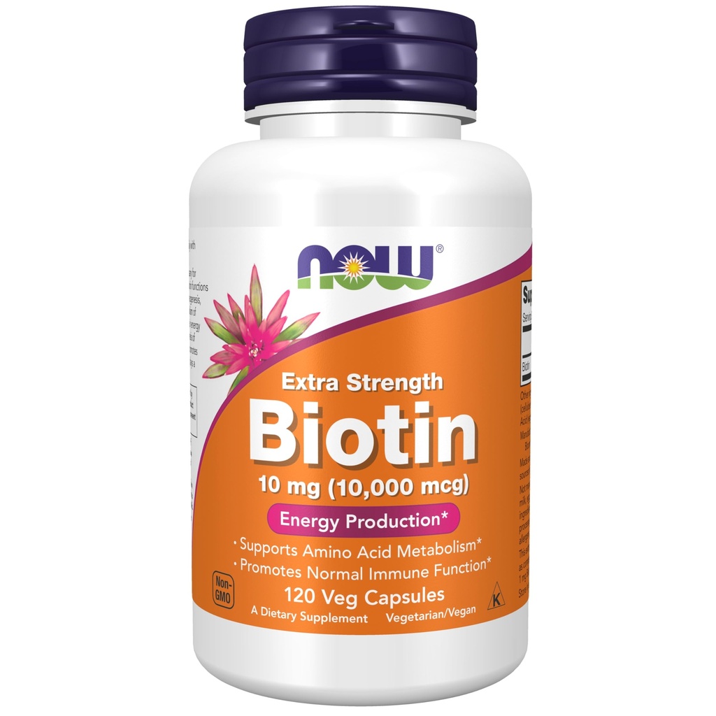 Şimdi Gıdalar Tamamlıyor, Biotin 10 mg (10.000 mcg), Ekstra Kuvvet, Enerji Üretimi*, 120 Veg Capsules