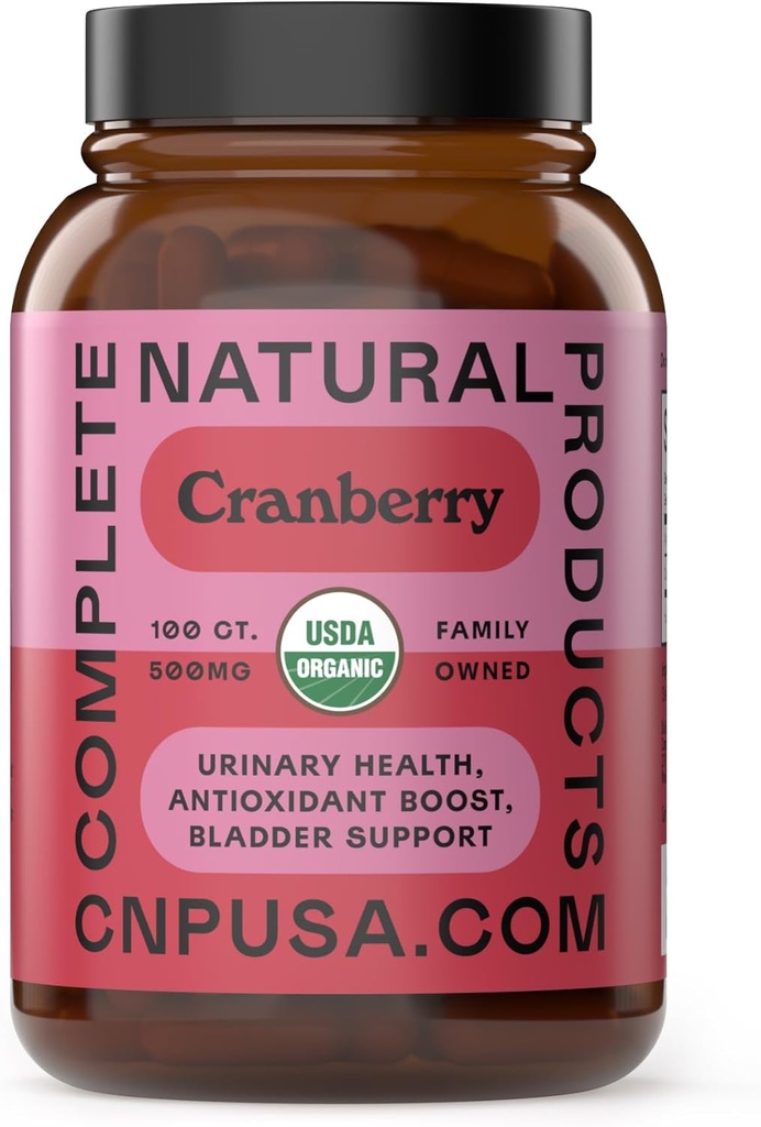 Organik Cranberry Capsules 500 mg | Plant-Based, Vegan, Non-GMO, No Fillers | Destekler Urinary Tract & Bladder Health | Organik Cranberry Toz Tamamlayıcı