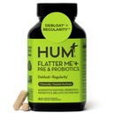 HUM Flatter Me Digestive Enzymes Plus Prebiyotiks & Probiyotiks, Digestive Health Bloating Supplement for Women & Men, Fast Acting Anti Bloat Pills Multi Enzyme for Debloating, Vegan, 60 Capsules