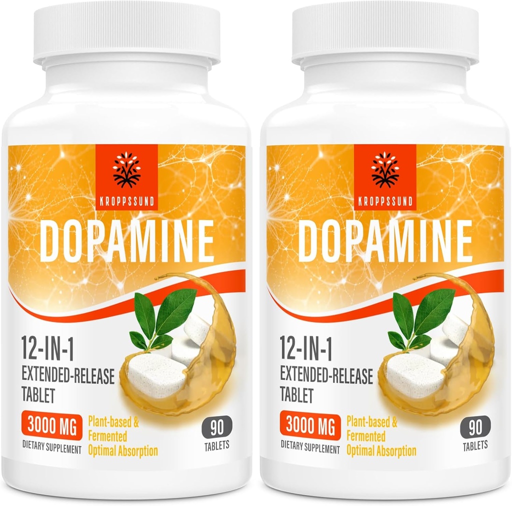 Kroppssund Natural Dopamine Supplement - 90 Tablets (2 Bottle)