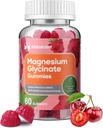 Magnezyum Glycinate Gummies 400 mg, Sugar Free Magnezyum Supplement w/Ashwagandha, çinko, Vegan Magnezyum Glycinate Supplement for Yetişkinler - 60 Cherry Gummies