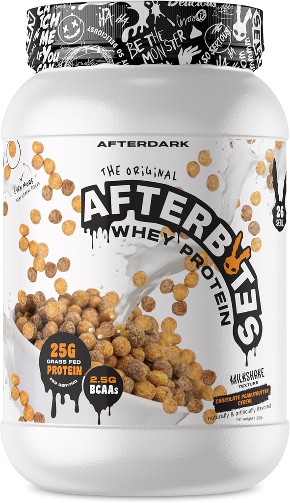AFTERDARK Whey proteini Toz, 25g proteini, 4.5g BCAA'nın, Kolay Deyim, Yapay Renkler veya Ayırmacılar, Protein, ABD Made, 26 Hizmet, Peanut Butter Cereal