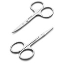 Yüz Saç Erkek Kadınlar için Küçük Odaklı Scisssors - Eyebrow, Nose Saç, Mustache, Beard, Eyelashes, Ear Trimming Kit - Curved and Rounded Safety Clippers For Hair Cut - 2 deploy Silver