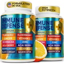 12 1 Premium Immune Defense Vitamins - Immune Supplement w/Vitamin D3 5000 IU Vitamini 5 mg - Premium Immune Support - Echinacea Elderberry ve Ginger - 120 Caps