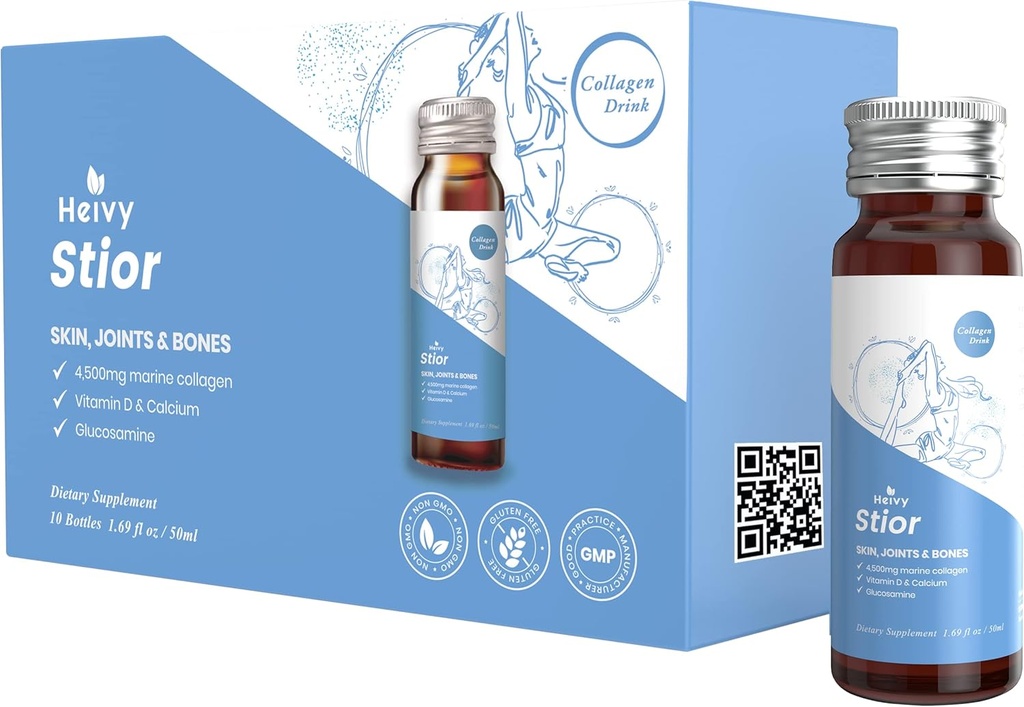 Heivy Marine Collagen Liquid, Collagen Drink, Marine Collagen, Bread Collagen for Women for Hair growth, Skin Repair, 1.69 Fl Oz (Pazar 10) Ortaklar için Collagen İçecek